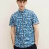 Tom Tailor Kurzarm Mit Palmen - Overhemd - Blue Big Palm Design On Check -Jack and Jones Verkoopwinkel 7bf161f80f0b463e8583e94285fbf0ee