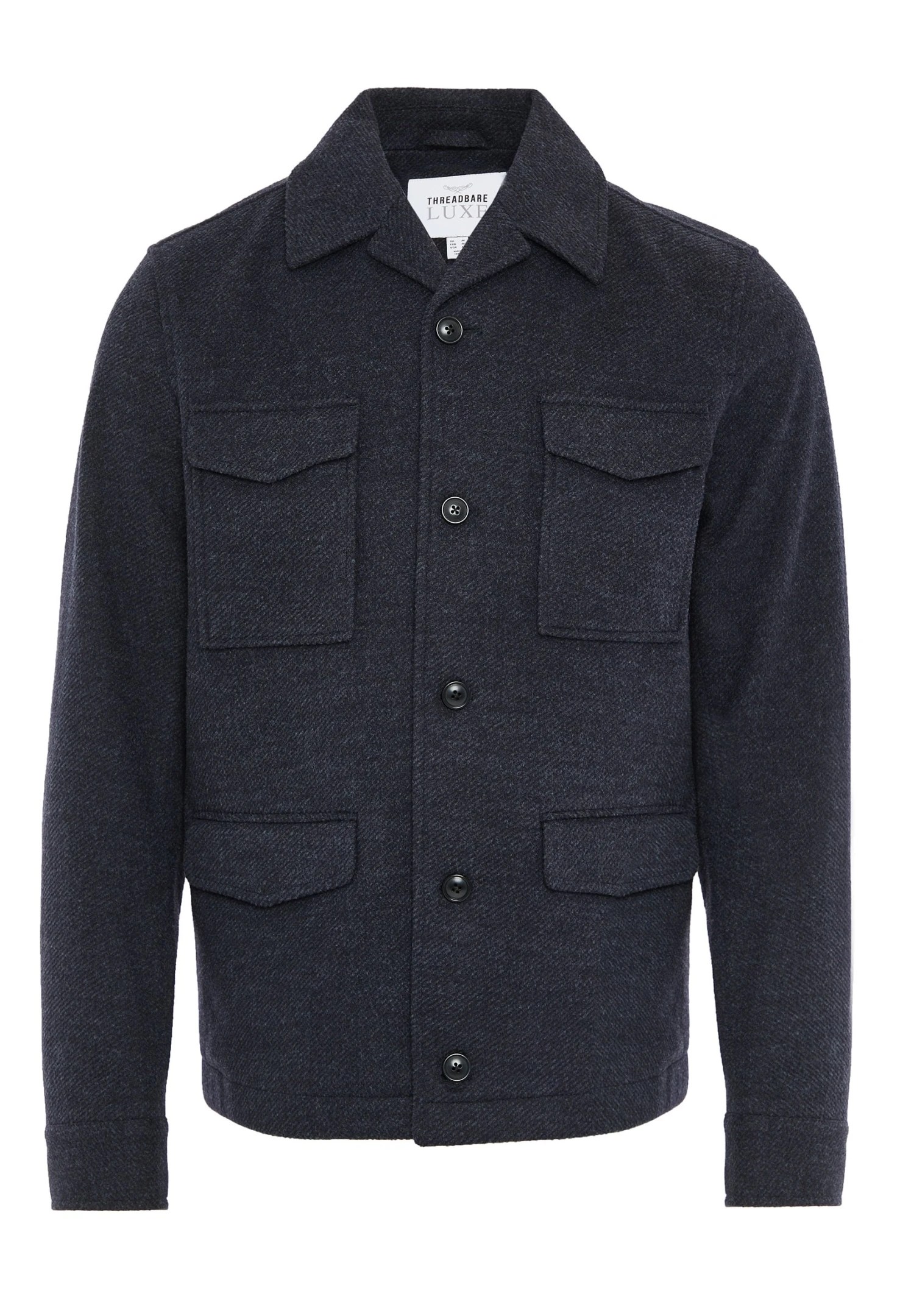 Threadbare Shacket Pocket Petty Luxe - Lichte Jas - Navy Marl 7 Threadbare Shacket Pocket Petty Luxe - Lichte Jas - Navy Marl - Afbeelding 5