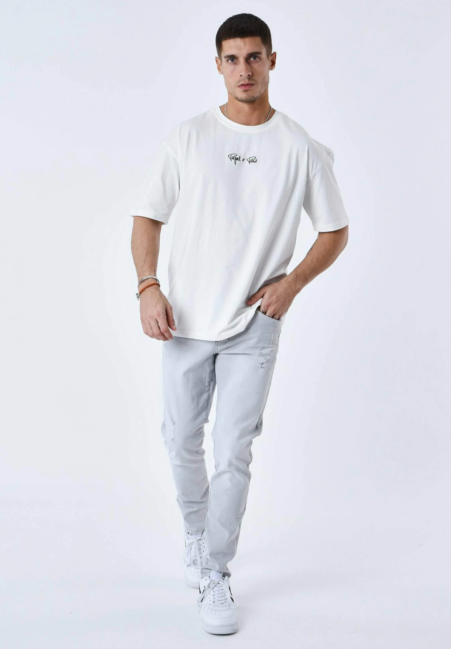 Avec- Slim Fit Jeans - Gris Clair 4 Avec- Slim Fit Jeans - Gris Clair - Afbeelding 2