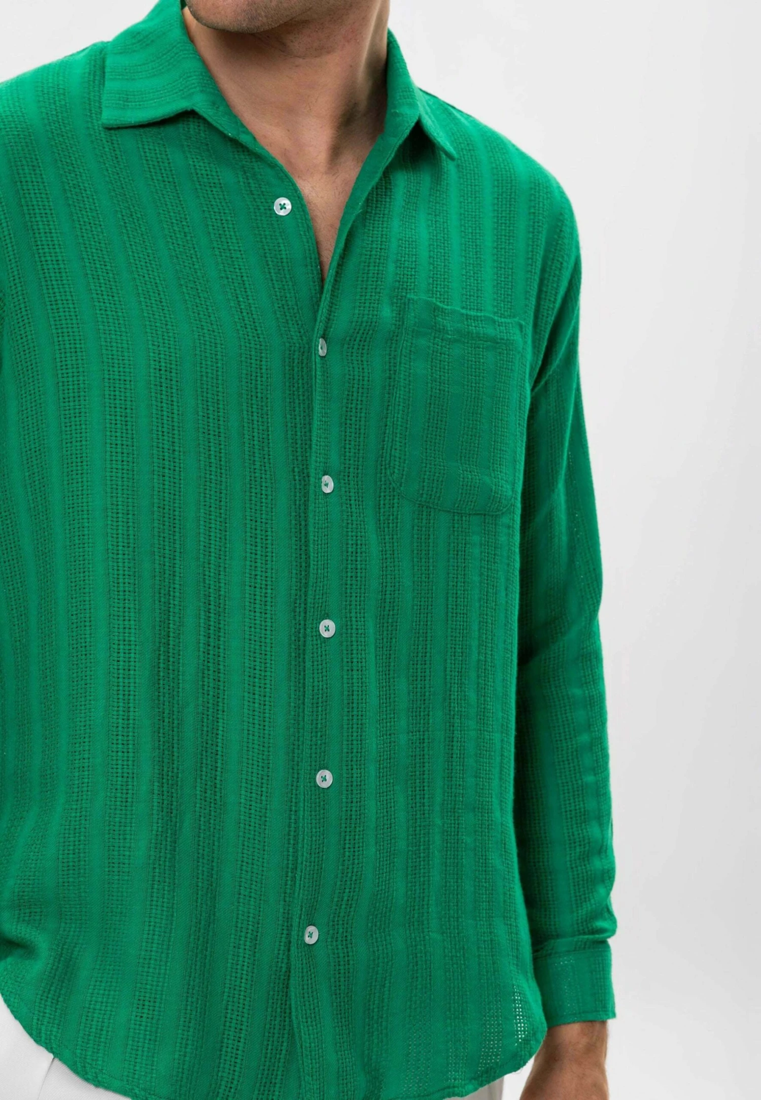 Casual- Overhemd - Duck Green 5 Casual- Overhemd - Duck Green - Afbeelding 3