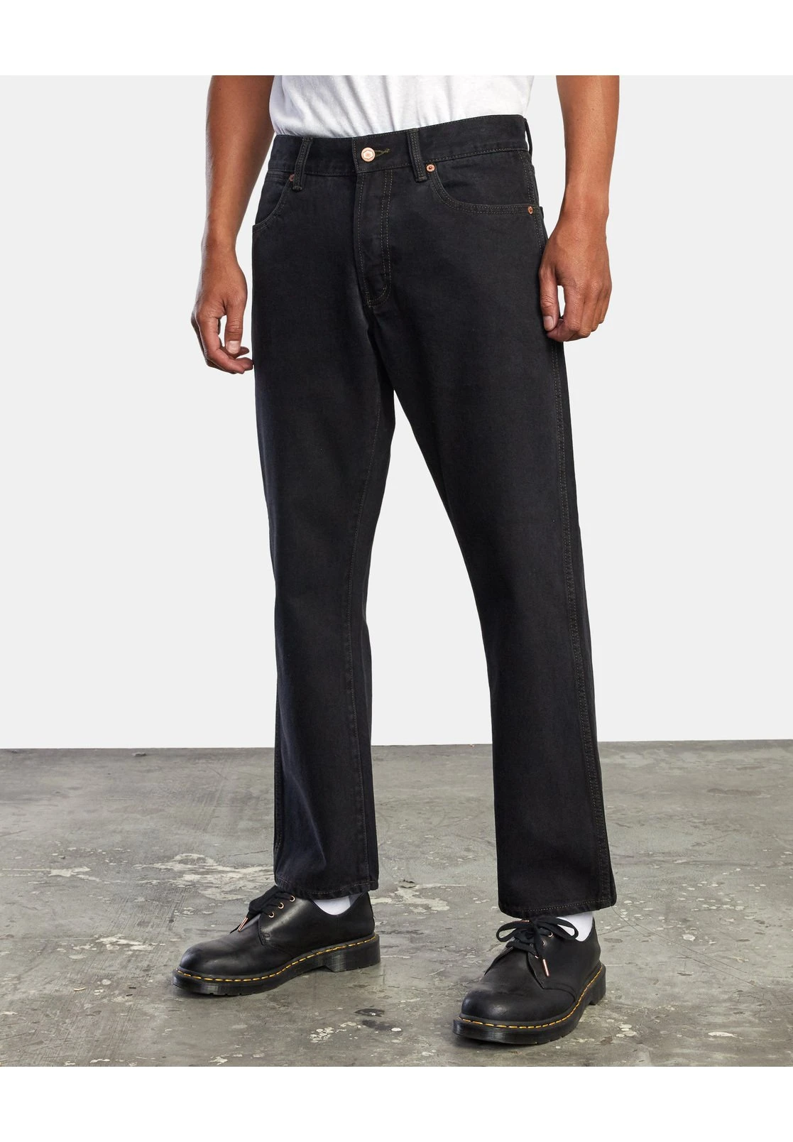 RVCA New Dawn - Straight Leg Jeans - Black Rinse 5 RVCA New Dawn - Straight Leg Jeans - Black Rinse - Afbeelding 3