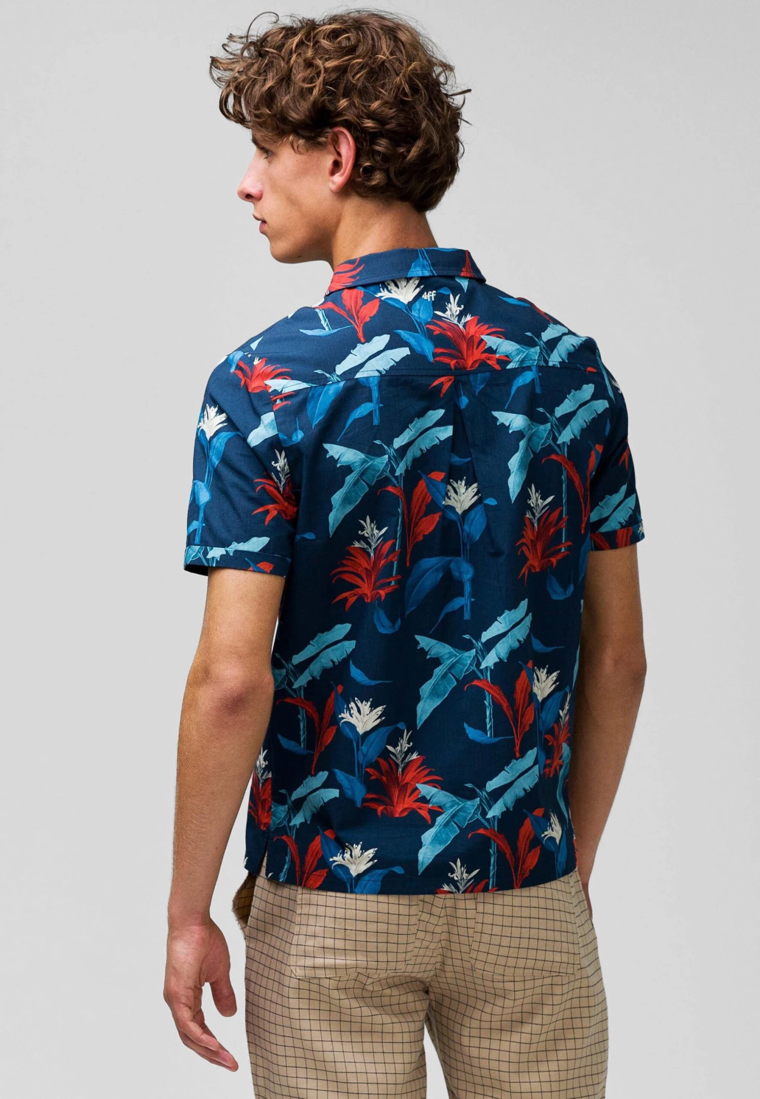 With Plant Pattern. - Overhemd - Blue 5 With Plant Pattern. - Overhemd - Blue - Afbeelding 3