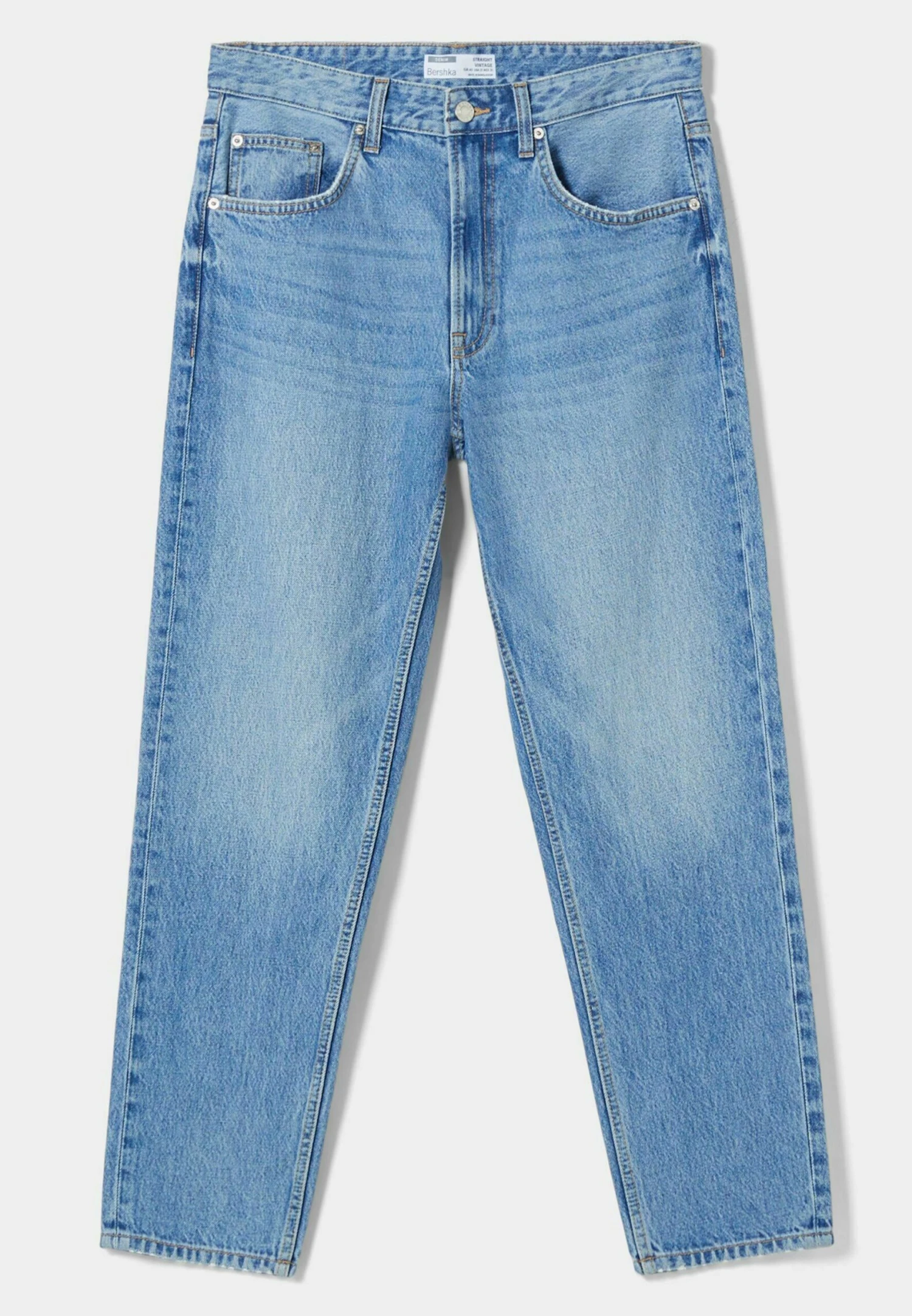 BERSHKA Vintage - Straight Leg Jeans - Light-Blue Denim 7 BERSHKA Vintage - Straight Leg Jeans - Light-Blue Denim - Afbeelding 5
