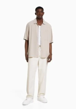 BERSHKA Carpenter - Relaxed Fit Jeans - White