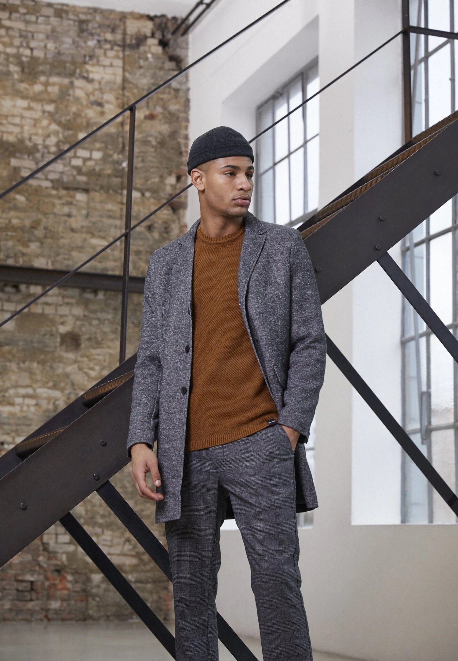 Only & Sons Onsjulian King Coat - Mantel - Dark Grey Melange 3 Only & Sons Onsjulian King Coat - Mantel - Dark Grey Melange