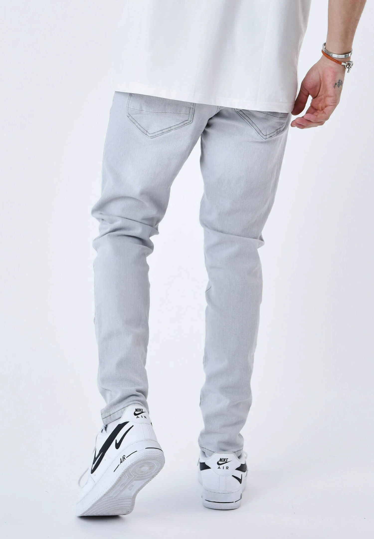 Avec- Slim Fit Jeans - Gris Clair 5 Avec- Slim Fit Jeans - Gris Clair - Afbeelding 3