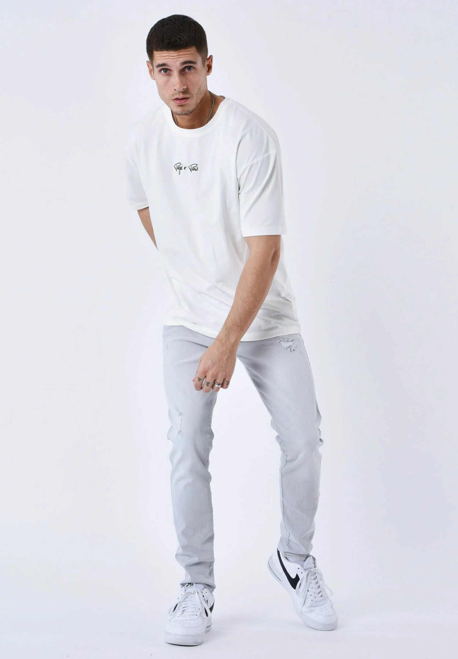 Avec- Slim Fit Jeans - Gris Clair 8 Avec- Slim Fit Jeans - Gris Clair - Afbeelding 6