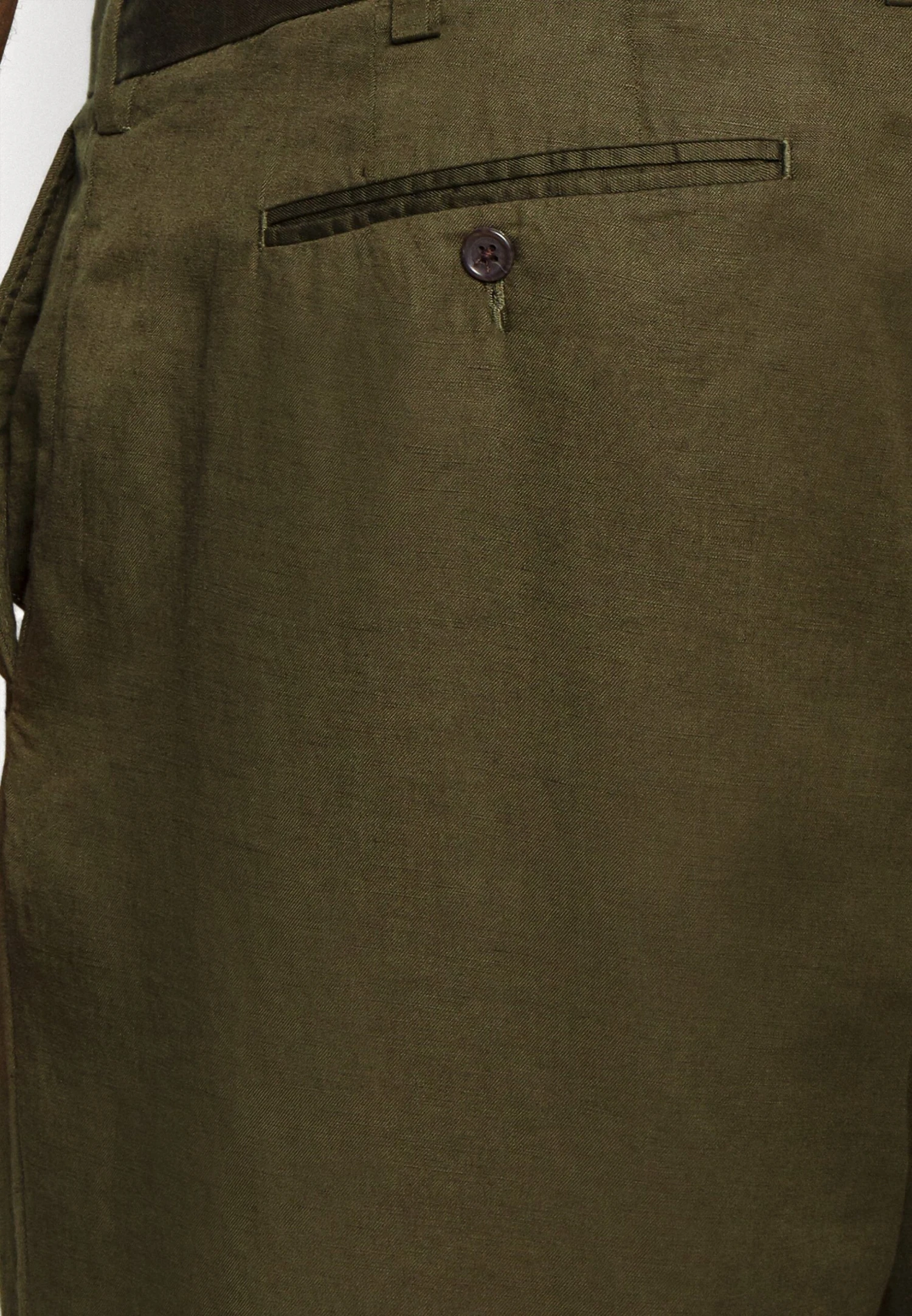 Classic Fit Linen-Blend Trouser - Broek - Canopy Olive 7 Classic Fit Linen-Blend Trouser - Broek - Canopy Olive - Afbeelding 5