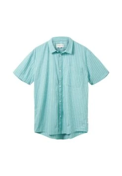 TOM TAILOR Denim Gestreiftes Kurzarm - Overhemd - Turquoise Stripe -Jack and Jones Verkoopwinkel 8f38e8108fe14a7ebbe58f04ddf41048