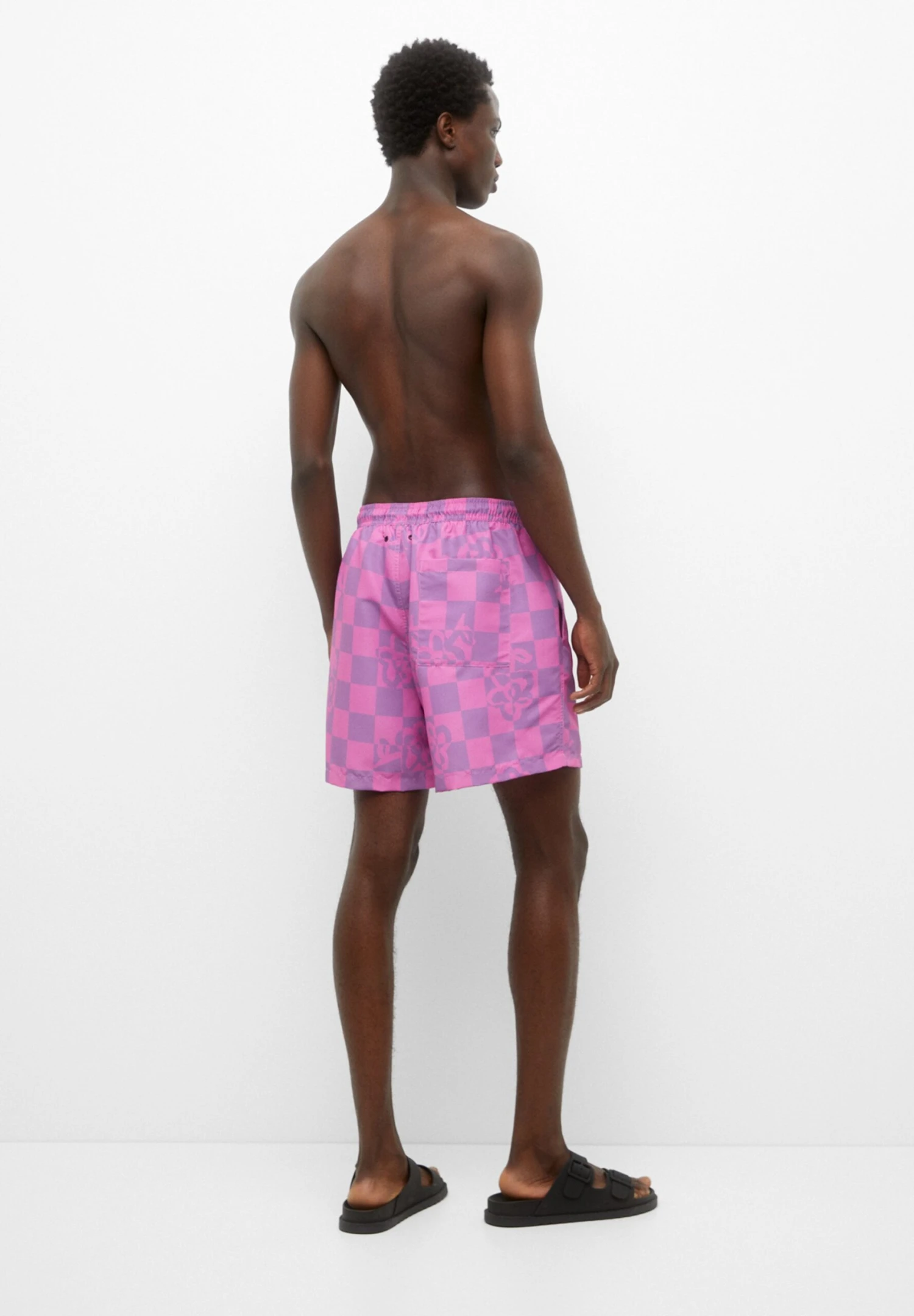 PULL & BEAR Chequered Print - Zwemshorts - Pink 5 PULL & BEAR Chequered Print - Zwemshorts - Pink - Afbeelding 3