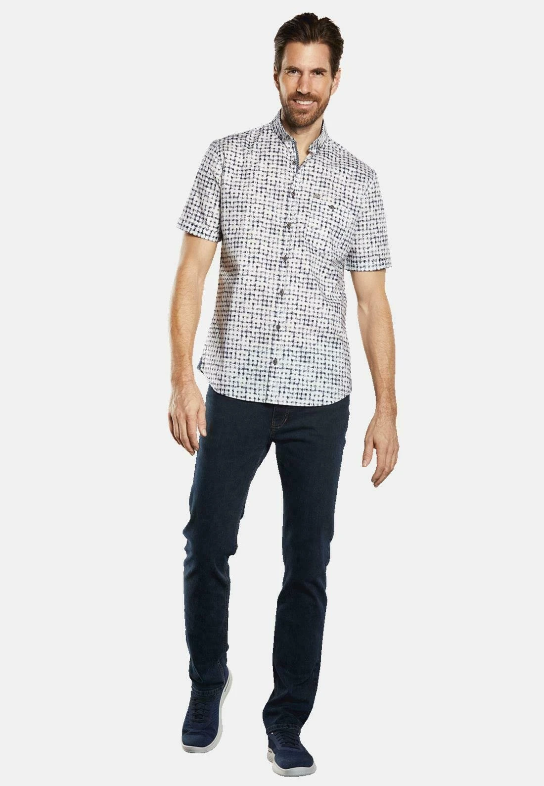 Kurzarm-Gemustert - Overhemd - Saphirblau 4 Kurzarm-Gemustert - Overhemd - Saphirblau - Afbeelding 2