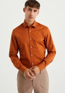 WE FASHION Met Stretch - Zakelijk Overhemd - Orange