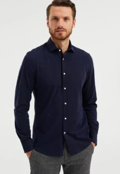 WE FASHION Slim-Fit - Overhemd - Dark Blue