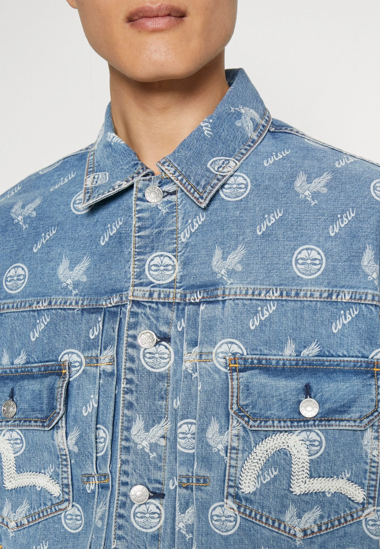 Evisu Seagull Kamon Eagle- Spijkerjas - Indigo 8 Evisu Seagull Kamon Eagle- Spijkerjas - Indigo - Afbeelding 6