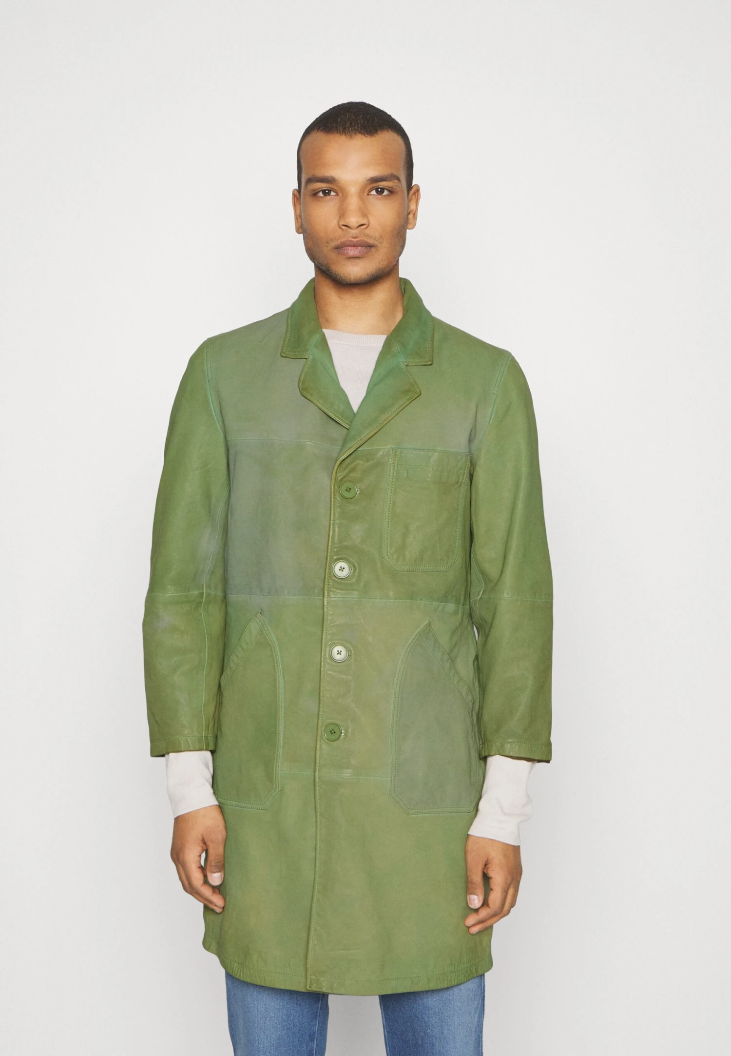 Painter Coat - Halflange Jas - Army Overdye 3 Painter Coat - Halflange Jas - Army Overdye