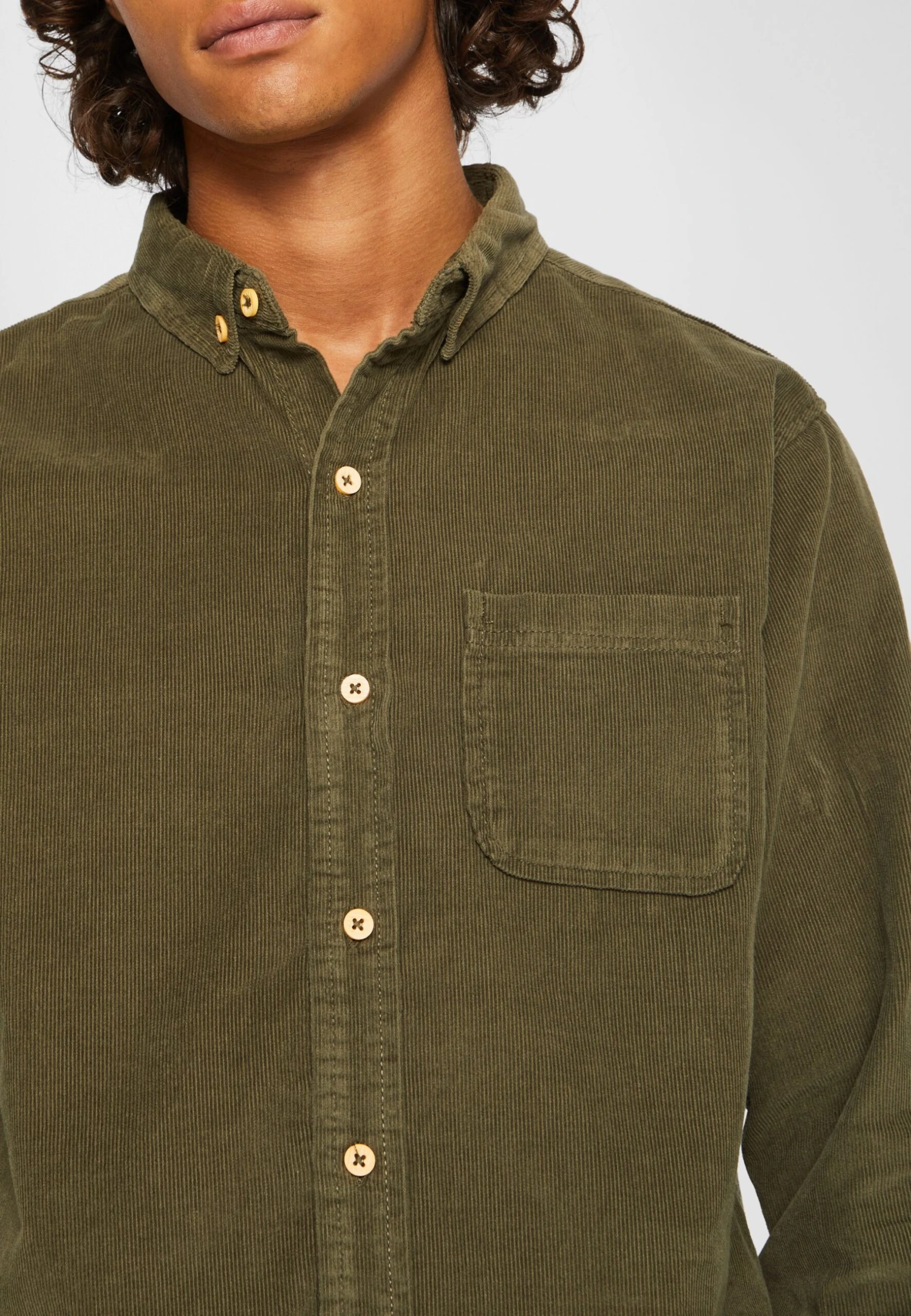 URBAN CLASSICS Corduroy Shirt - Overhemd - Olive 7 URBAN CLASSICS Corduroy Shirt - Overhemd - Olive - Afbeelding 5