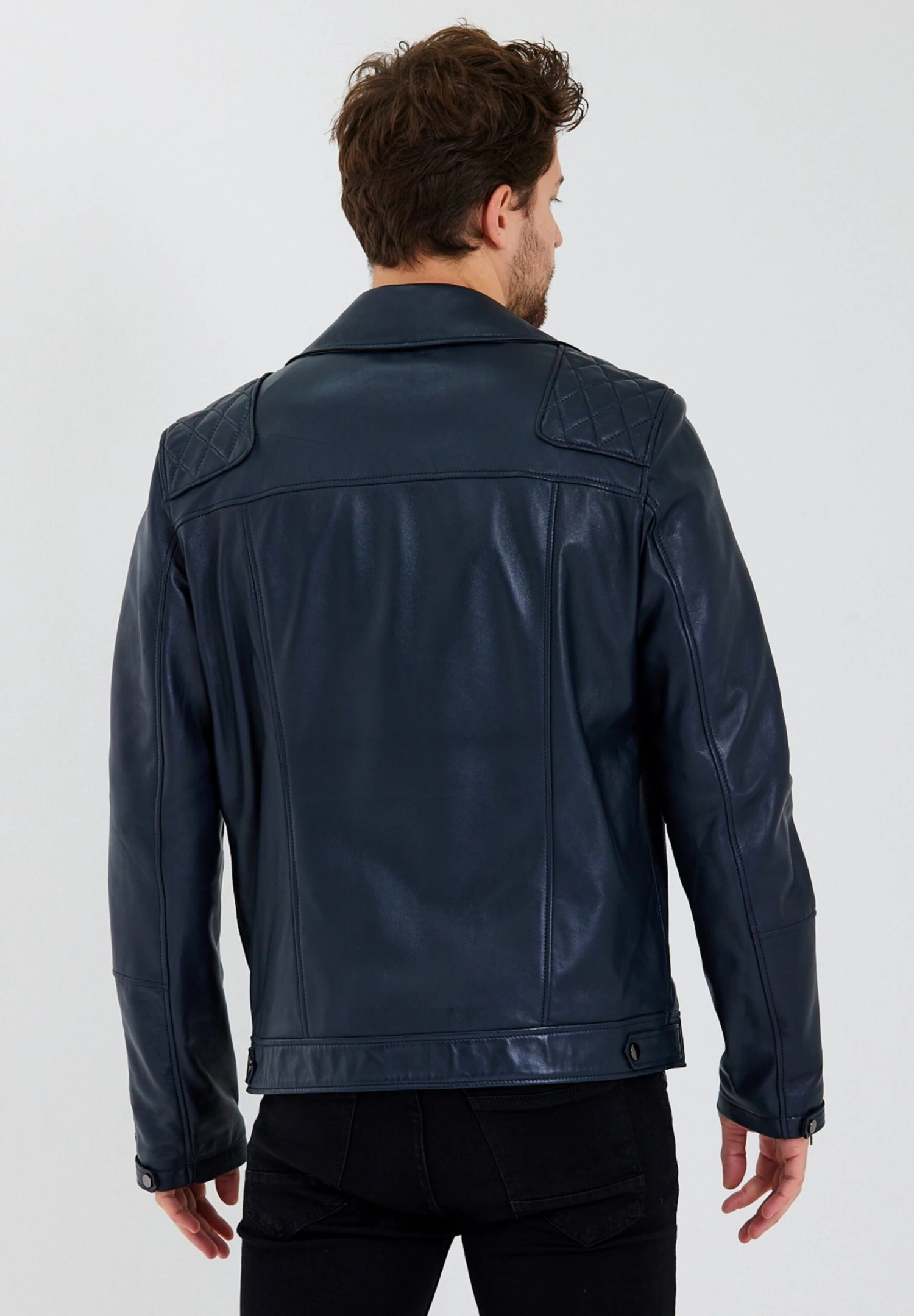 Leren Jas - Dunkelblau 5 Leren Jas - Dunkelblau - Afbeelding 3