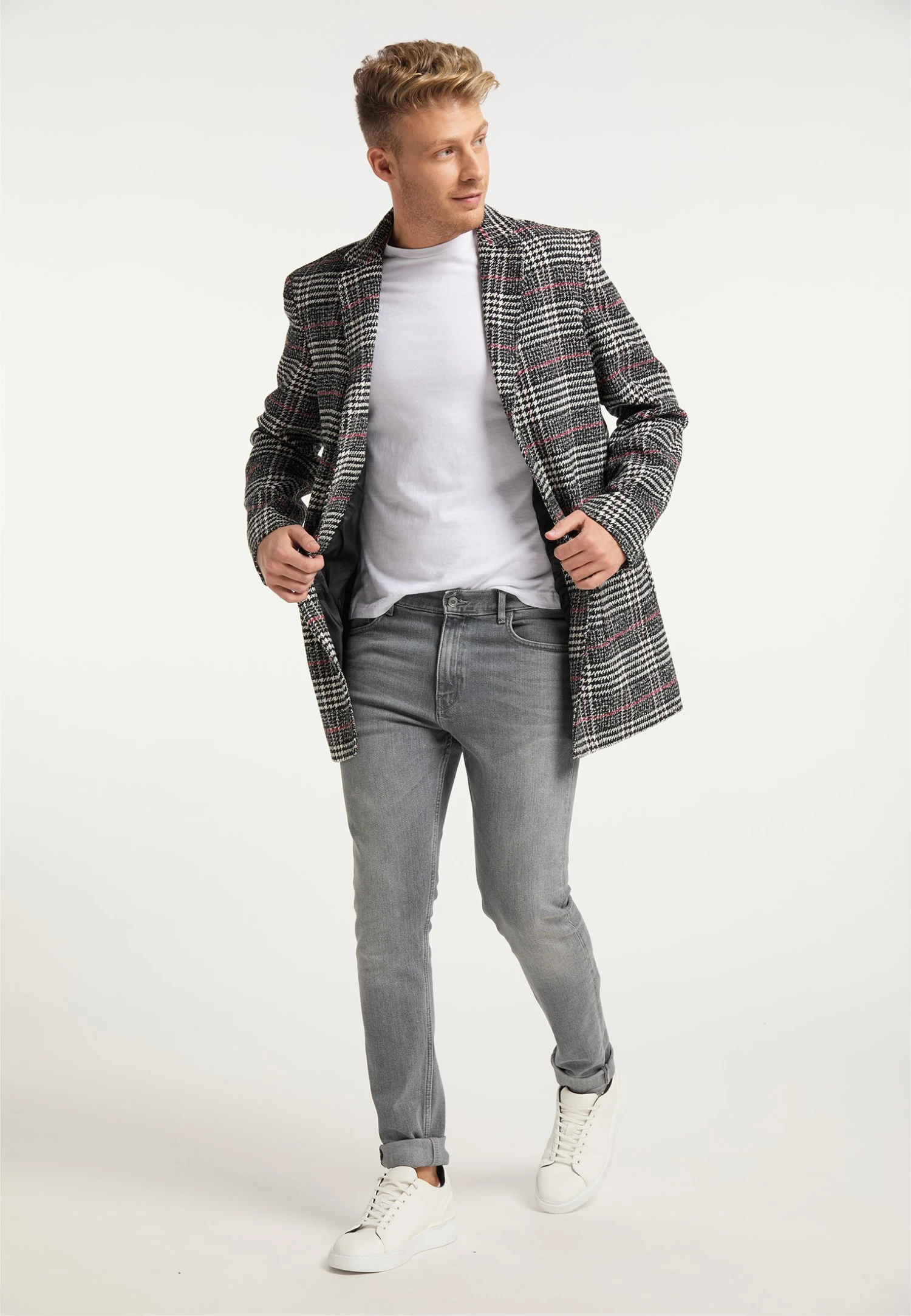 Halflange Jas - Schwarz Weiss 4 Halflange Jas - Schwarz Weiss - Afbeelding 2