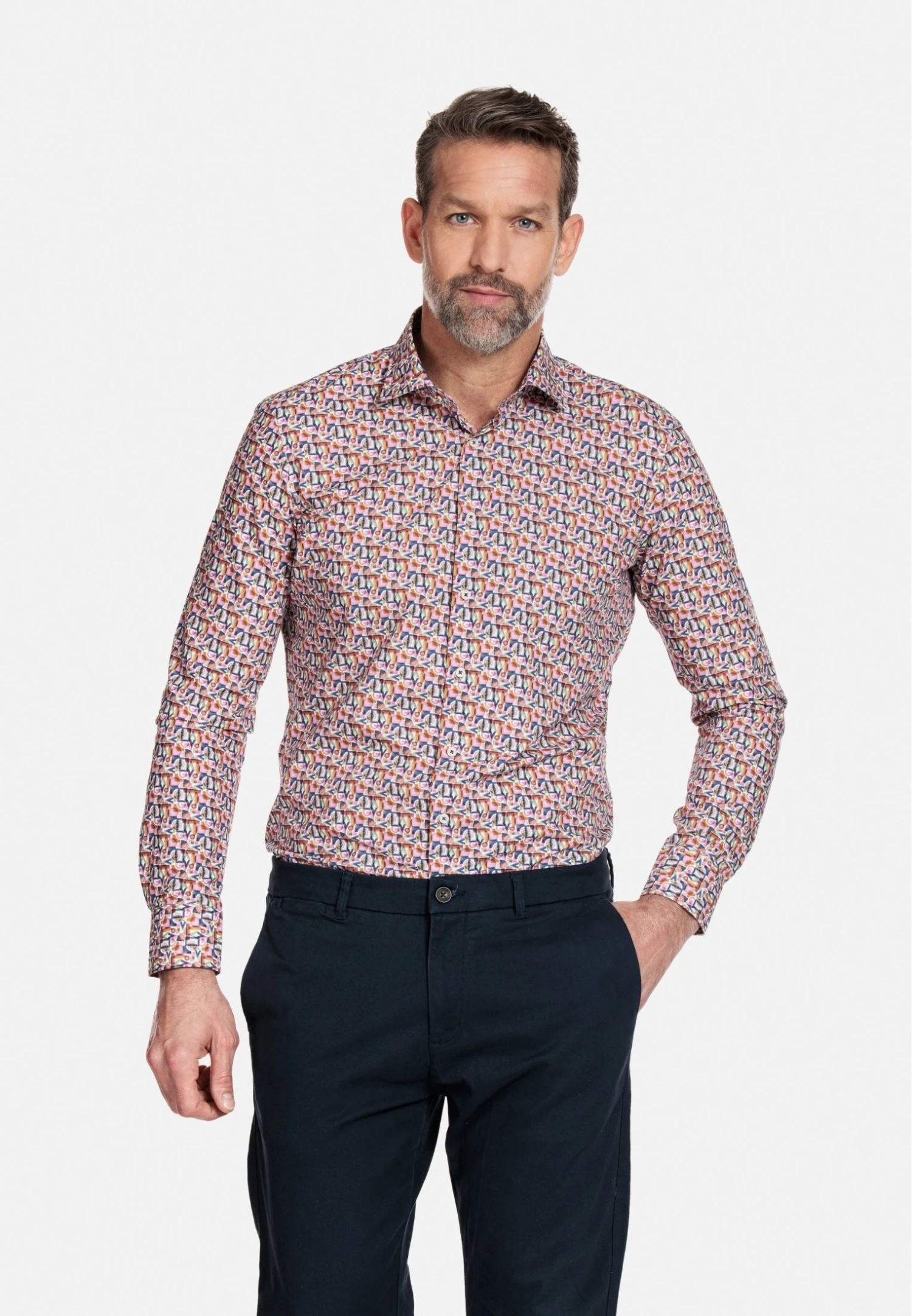 Overhemd - Pink Navy 3 Overhemd - Pink Navy