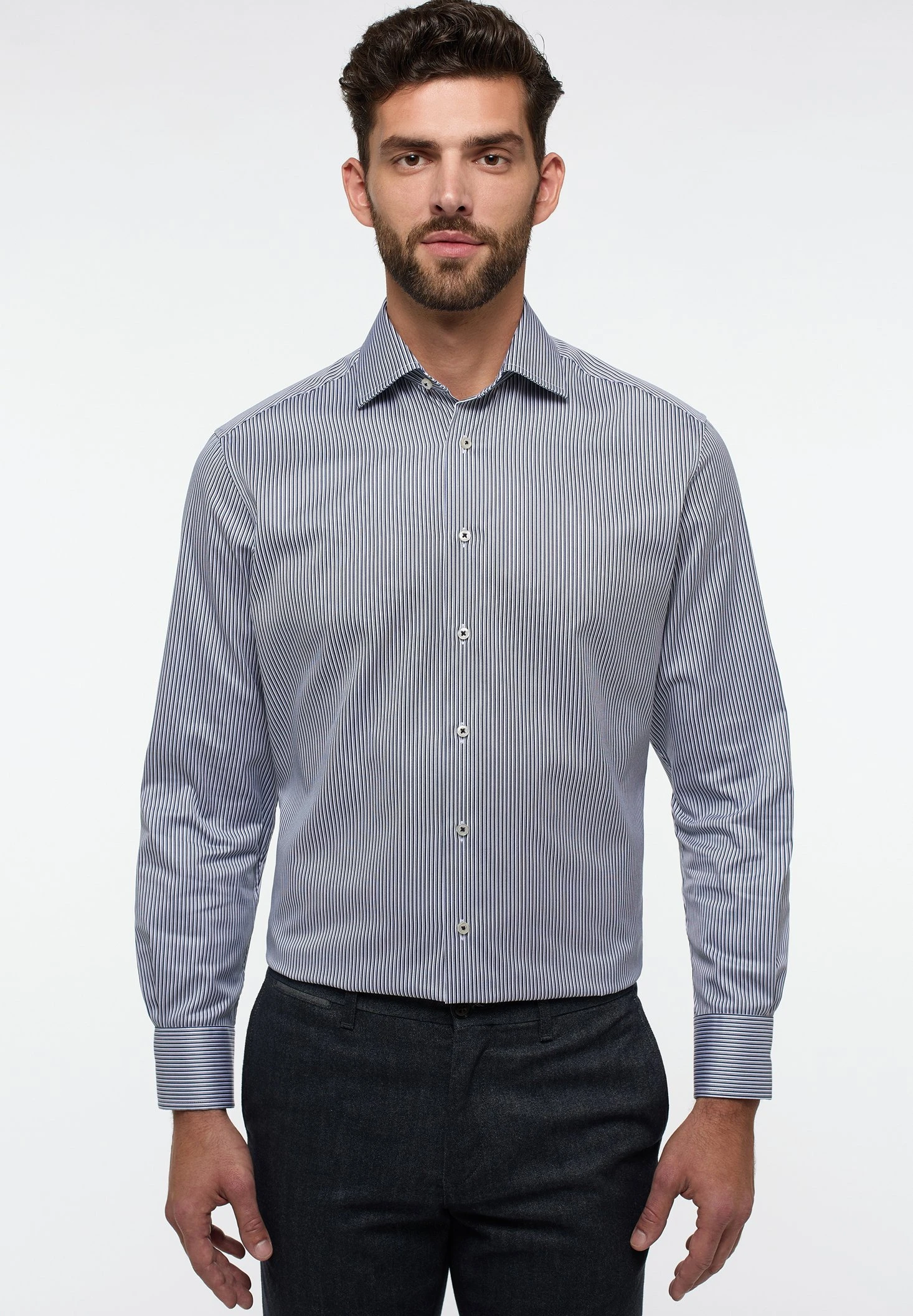 Eterna Fineliner Modern Fit - Overhemd - Dunkelblau 3 Eterna Fineliner Modern Fit - Overhemd - Dunkelblau