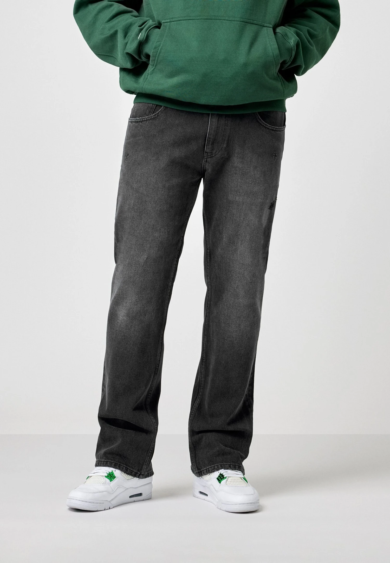 Back Zipped - Bootcut Jeans - Black/Grey 3 Back Zipped - Bootcut Jeans - Black/Grey