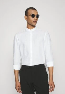 Linen Standup Collar Slim Shirt - Overhemd - White -Jack and Jones Verkoopwinkel a240cf339de54232bc17279a36a8d3d7