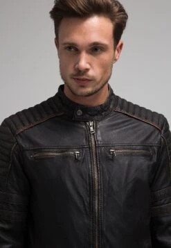 Flex - Leren Jas - Charcoal -Jack and Jones Verkoopwinkel a5b0afc58b9849b0b9504f453d8a301a