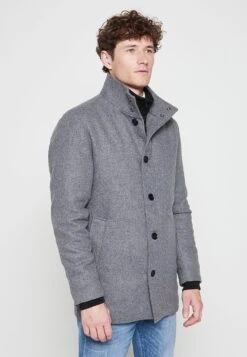 Jack & Jones Jwhduane Wool Jacket - Winterjas - Dark Grey Melange
