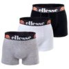 Ellesse 3 Pack- Onderbroeken - Schwarz/Grau/Weiß