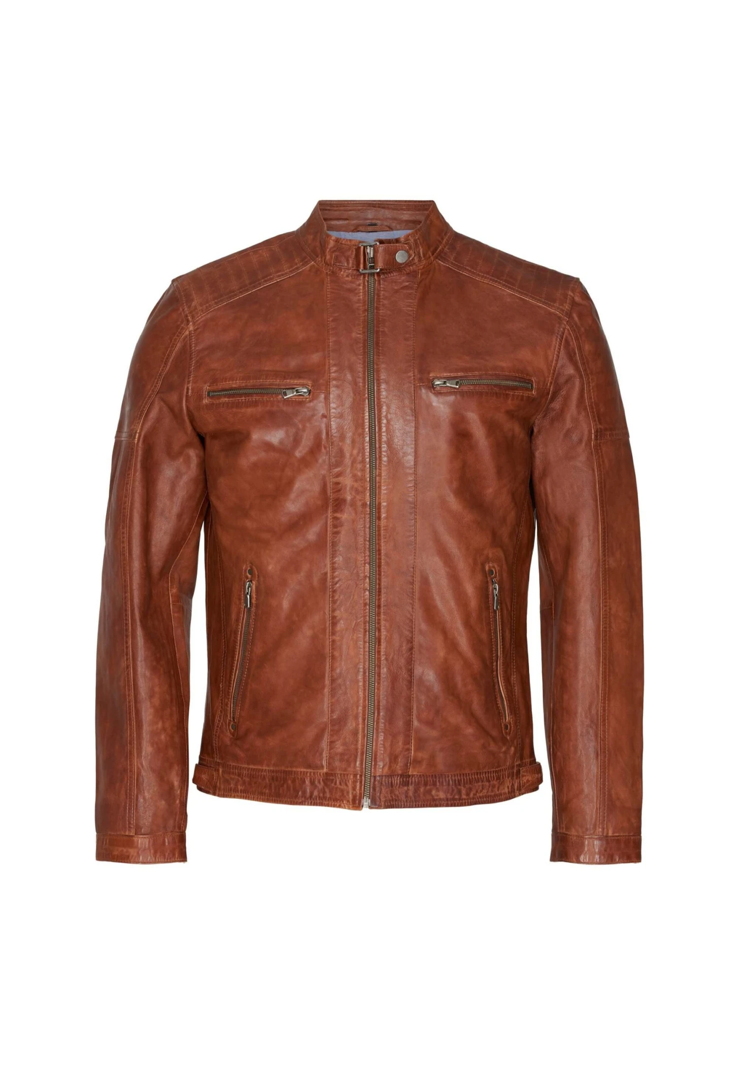 Nostockholm - Leren Jas - Cognac Gunmetal 7 Nostockholm - Leren Jas - Cognac Gunmetal - Afbeelding 5