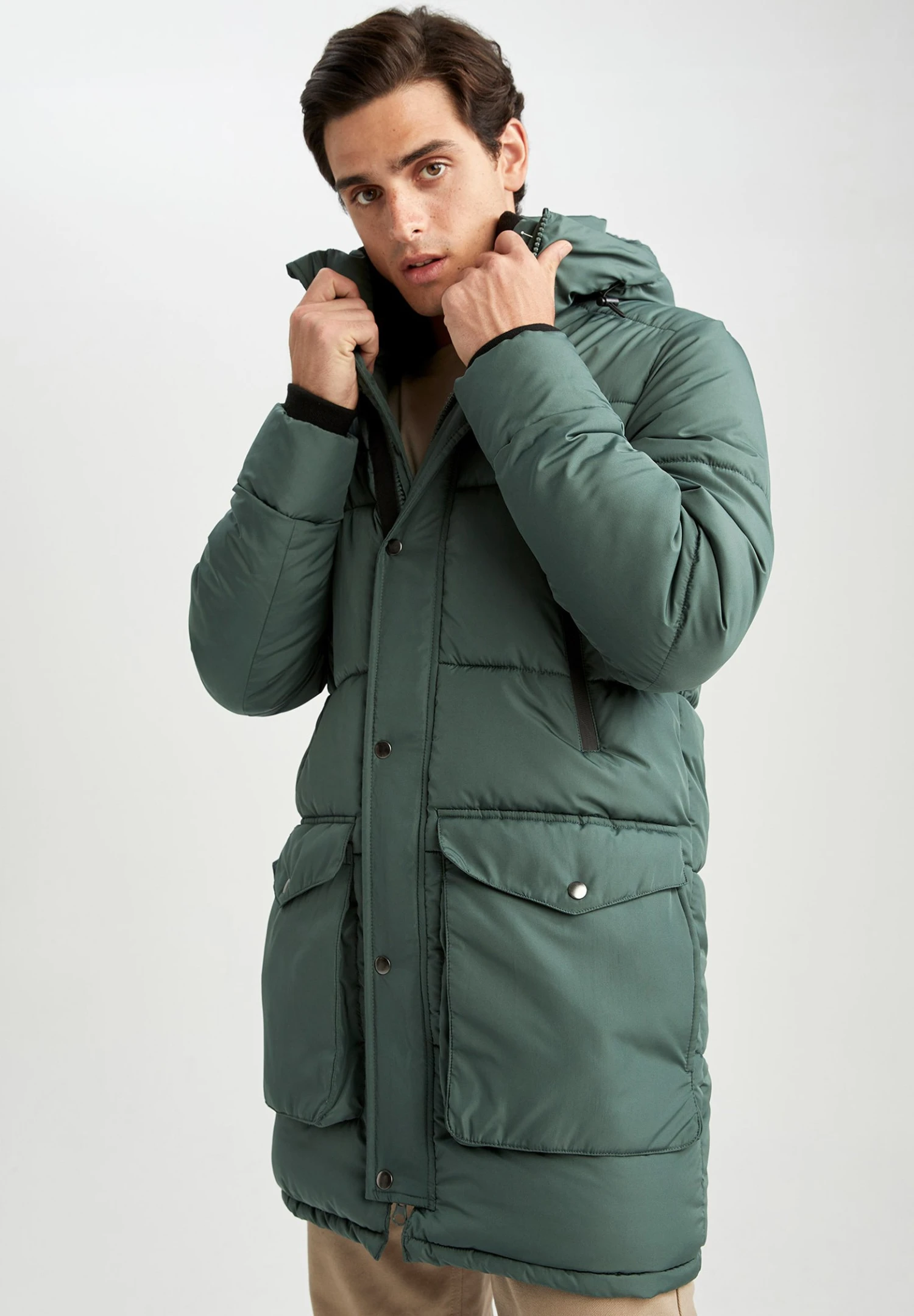 DeFacto Regular Fit- Winterjas - Green 3 DeFacto Regular Fit- Winterjas - Green