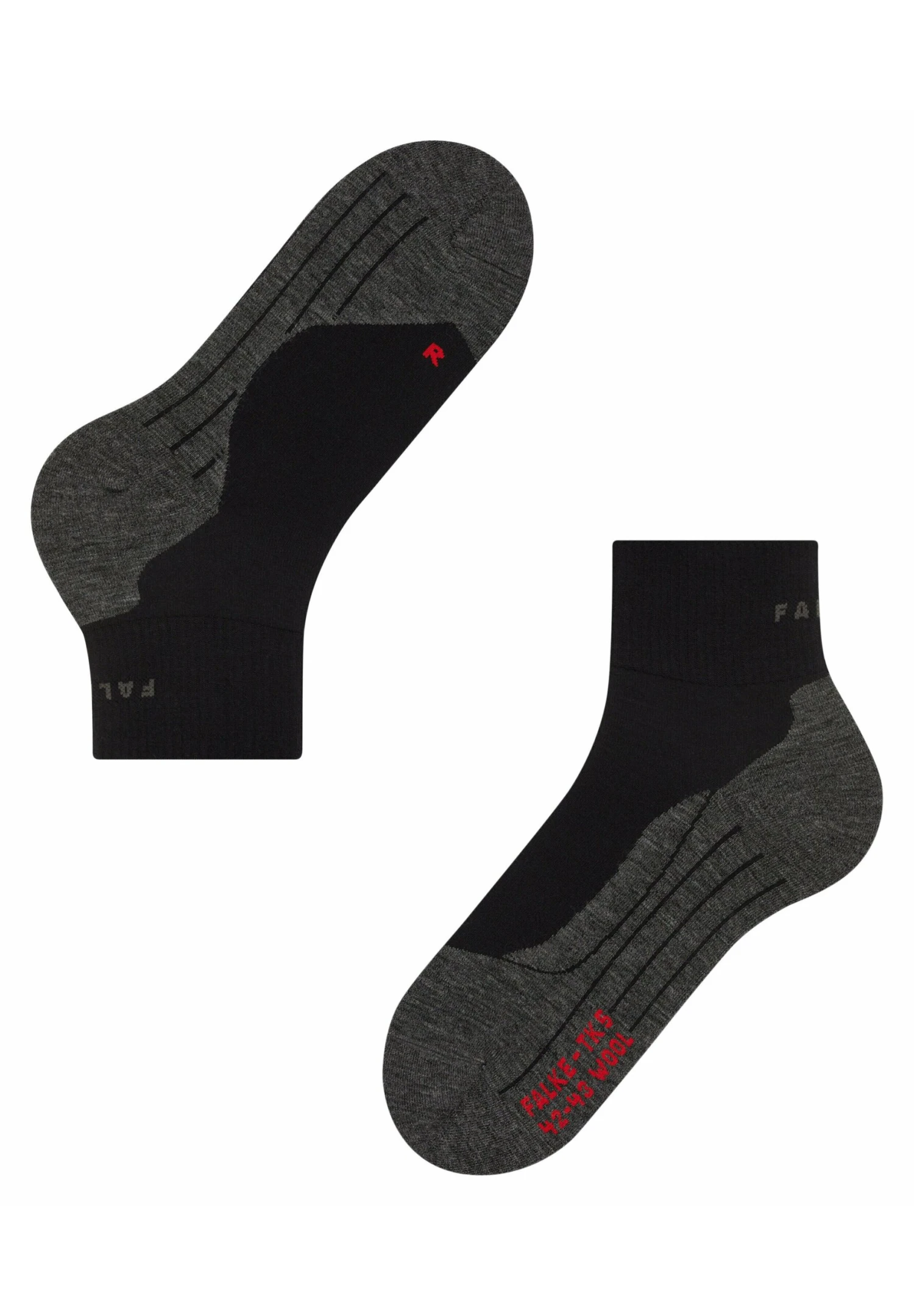 Falke Tk5 Wander Wool Short Trekking Functional Light-Cushioned - Sokken - Black Mix 8 Falke Tk5 Wander Wool Short Trekking Functional Light-Cushioned - Sokken - Black Mix - Afbeelding 6