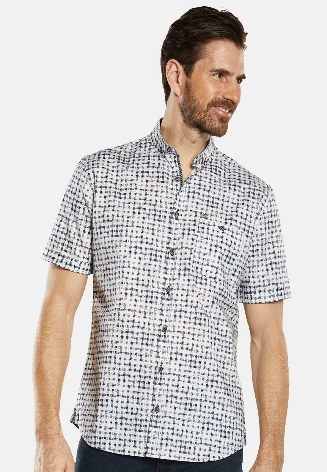 Kurzarm-Gemustert - Overhemd - Saphirblau 6 Kurzarm-Gemustert - Overhemd - Saphirblau - Afbeelding 4