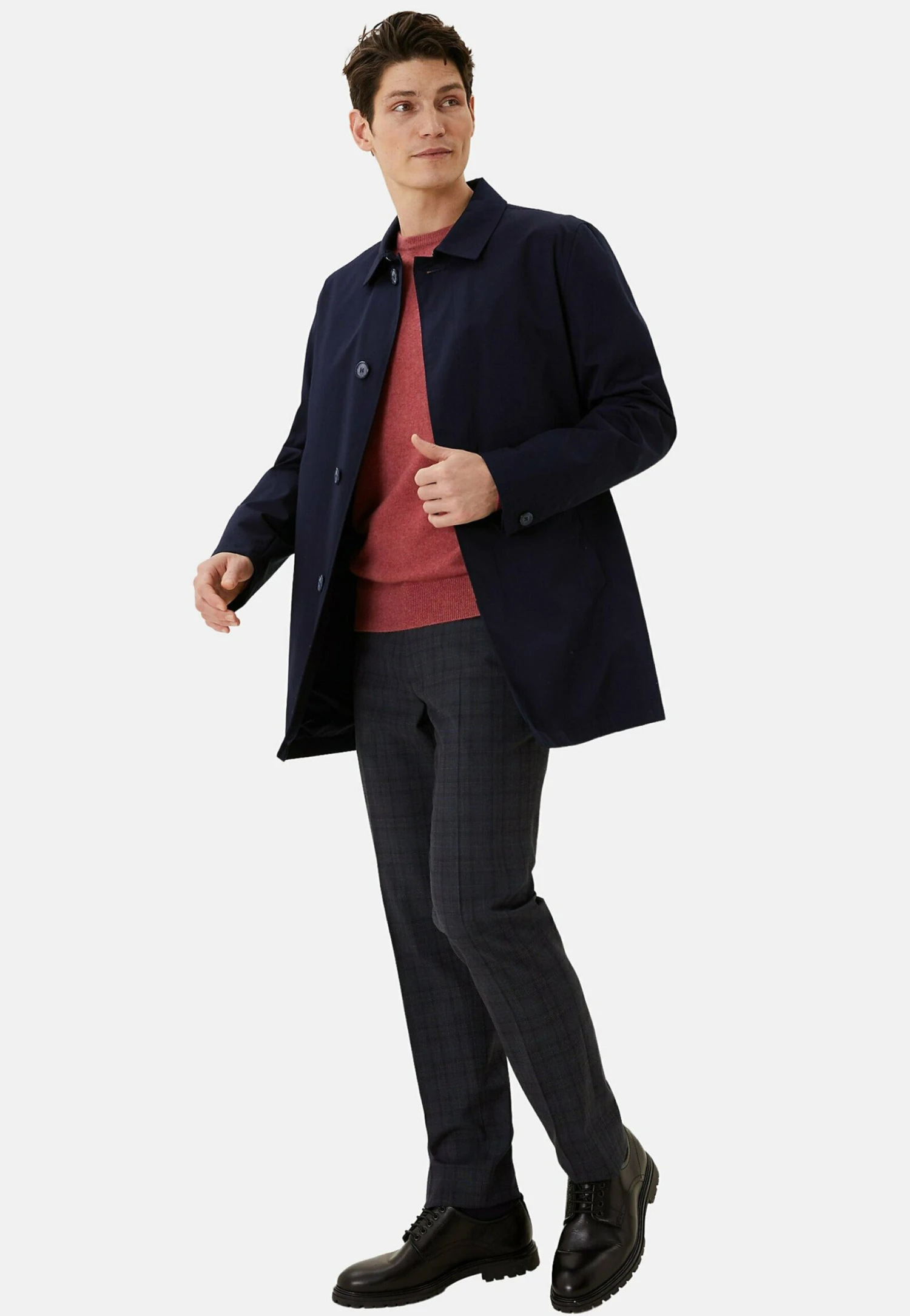 Marks & Spencer Shirt Collar Mac - Mantel - Navy 4 Marks & Spencer Shirt Collar Mac - Mantel - Navy - Afbeelding 2