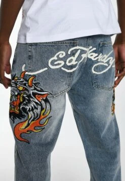 Ed Hardy Hell-Cats Tattoo Graphic - Relaxed Fit Jeans - Bleach -Jack and Jones Verkoopwinkel aeb75a1690bc46fe8e79b2d1079639b0