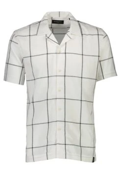 Checked Resort Collar S/S - Overhemd - Off White