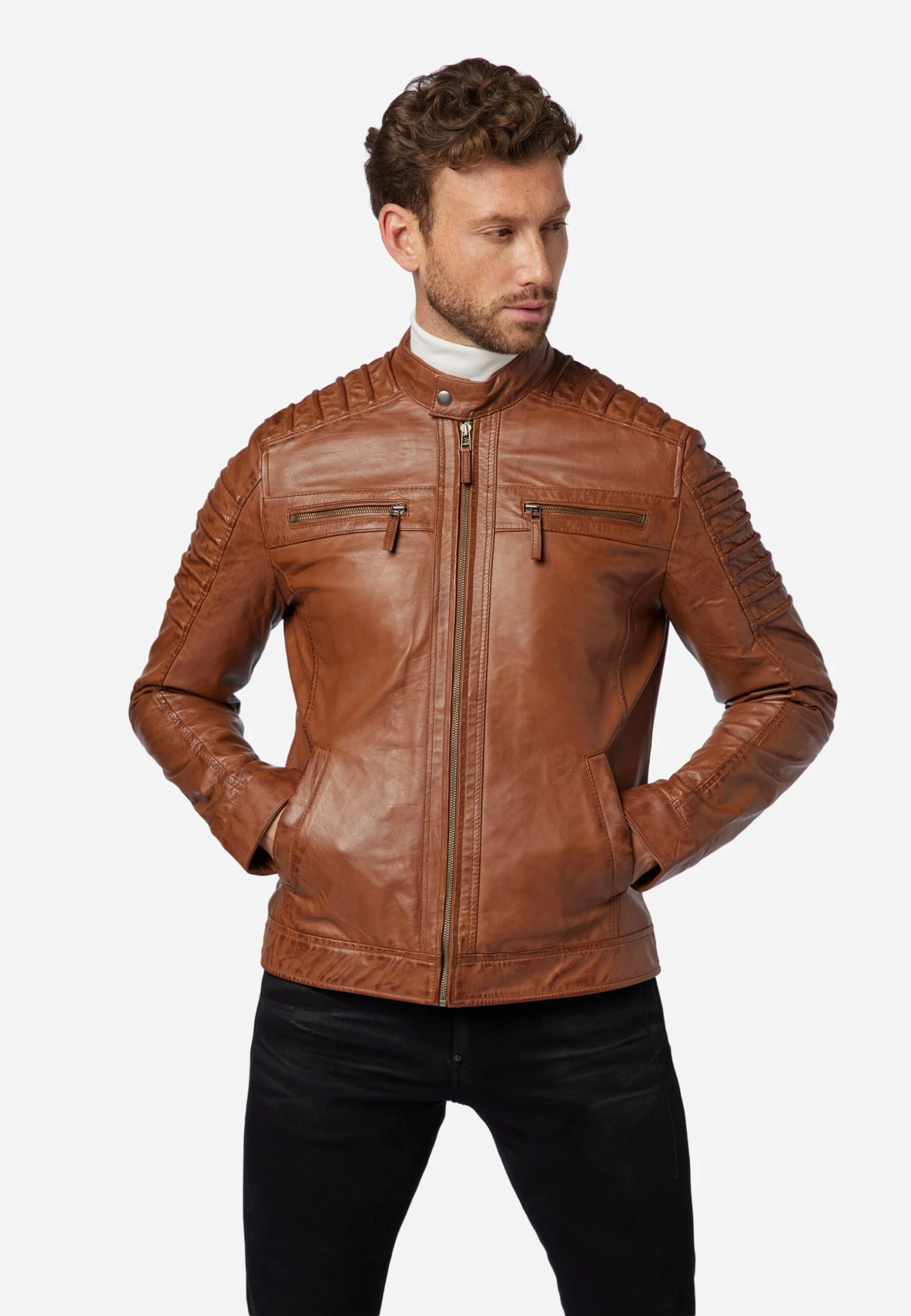 Leren Jas - Cognac Braun 3 Leren Jas - Cognac Braun