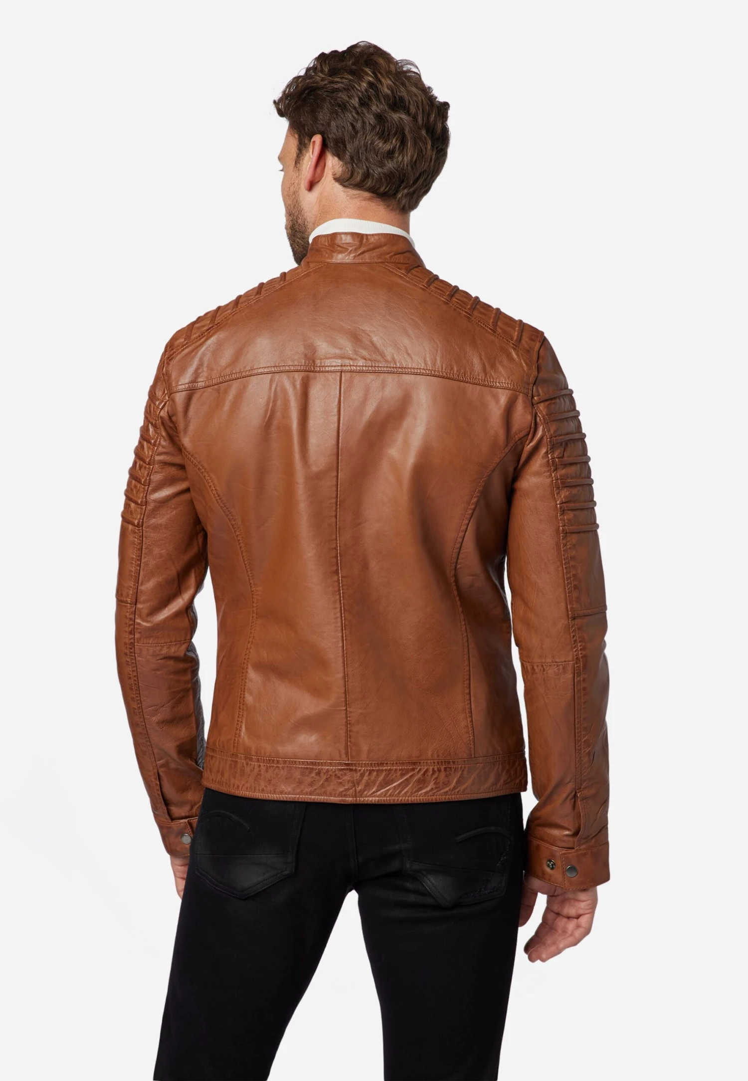 Leren Jas - Cognac Braun 5 Leren Jas - Cognac Braun - Afbeelding 3