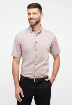 Eterna Unifarbenes Oxford Kurzarm Modern Fit - Overhemd - Beige
