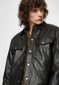 Frankie - Leren Jas - Black -Jack and Jones Verkoopwinkel bae66b0498db40a0b82bbd99044cfc94