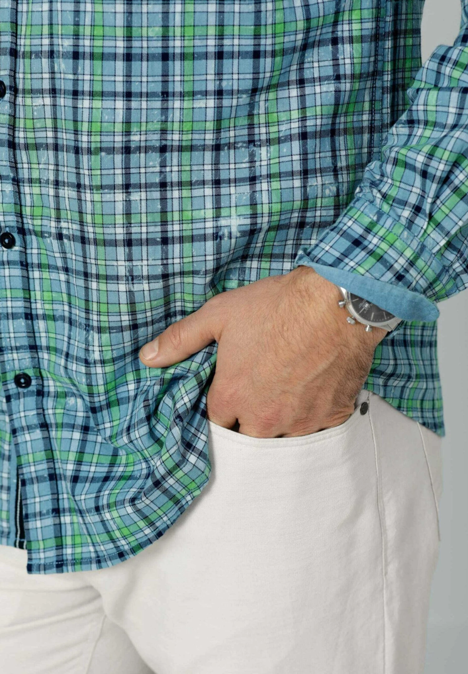 Overhemd - Blau Neongrün 8 Overhemd - Blau Neongrün - Afbeelding 6