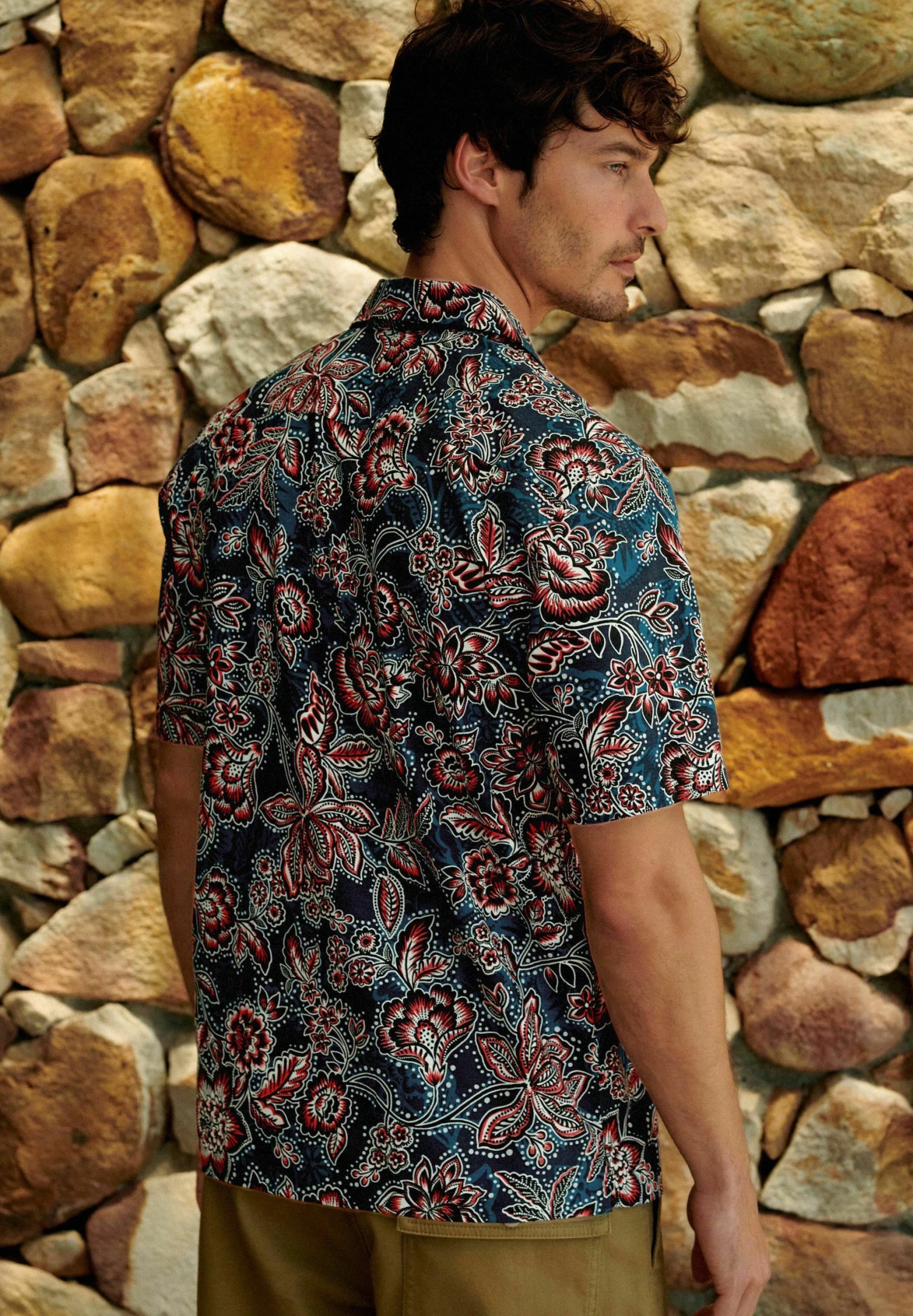 Next Short Sleeve Floral Standard - Overhemd - Navy Blue Burgundy 4 Next Short Sleeve Floral Standard - Overhemd - Navy Blue Burgundy - Afbeelding 2