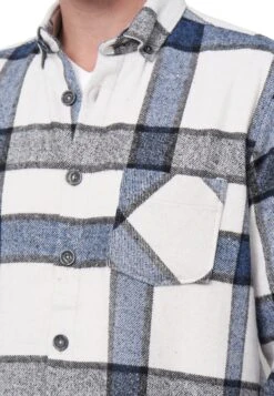 Langarm - Overhemd - WeißBlau