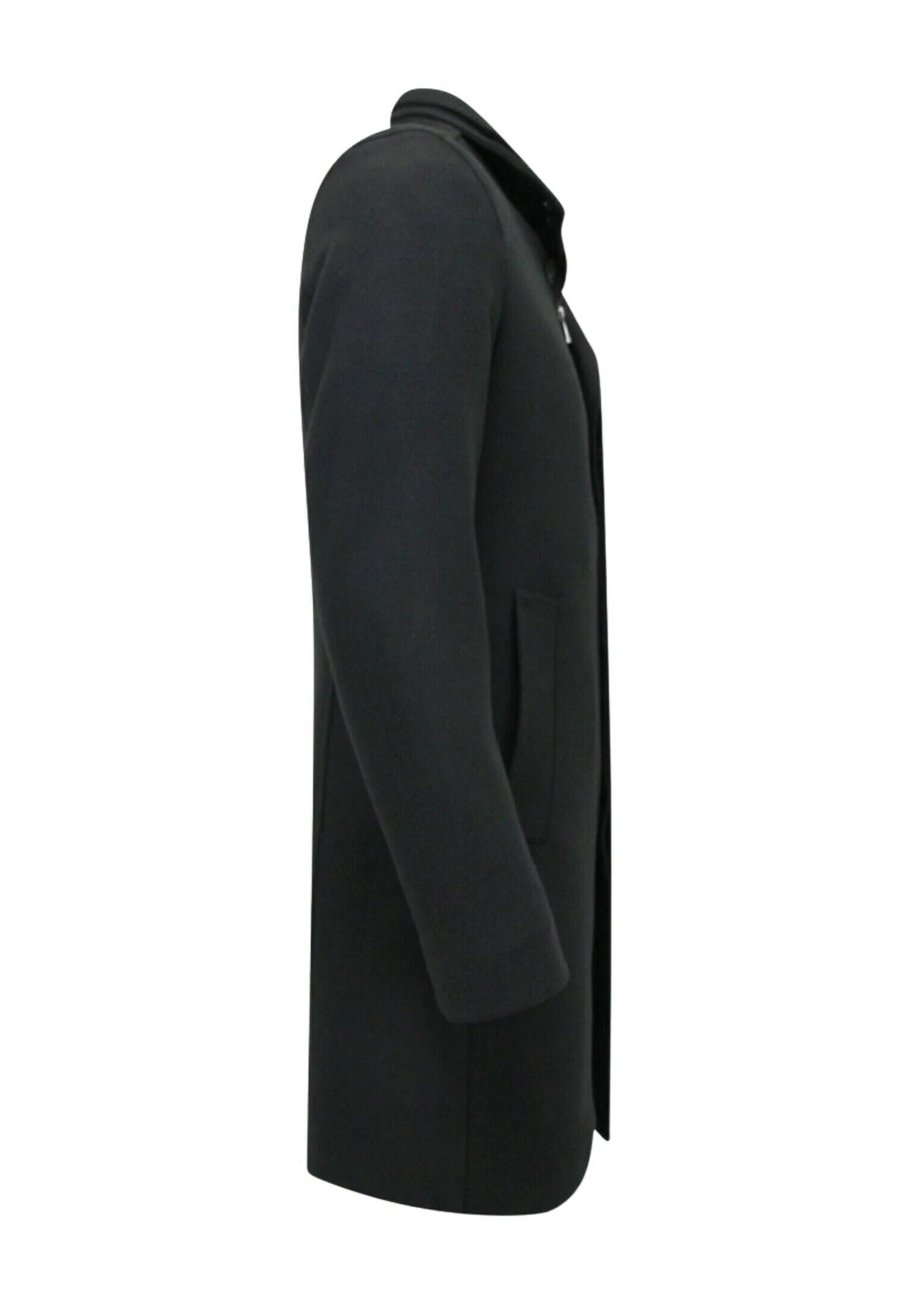 Klassieke Lange Qq 8758 - Winterjas - Zwart 6 Klassieke Lange Qq 8758 - Winterjas - Zwart - Afbeelding 4