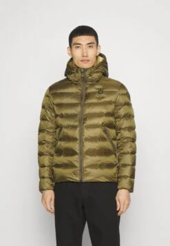 Blauer Basic - Gewatteerde Jas - Dark Olive Inside Banana Chilli