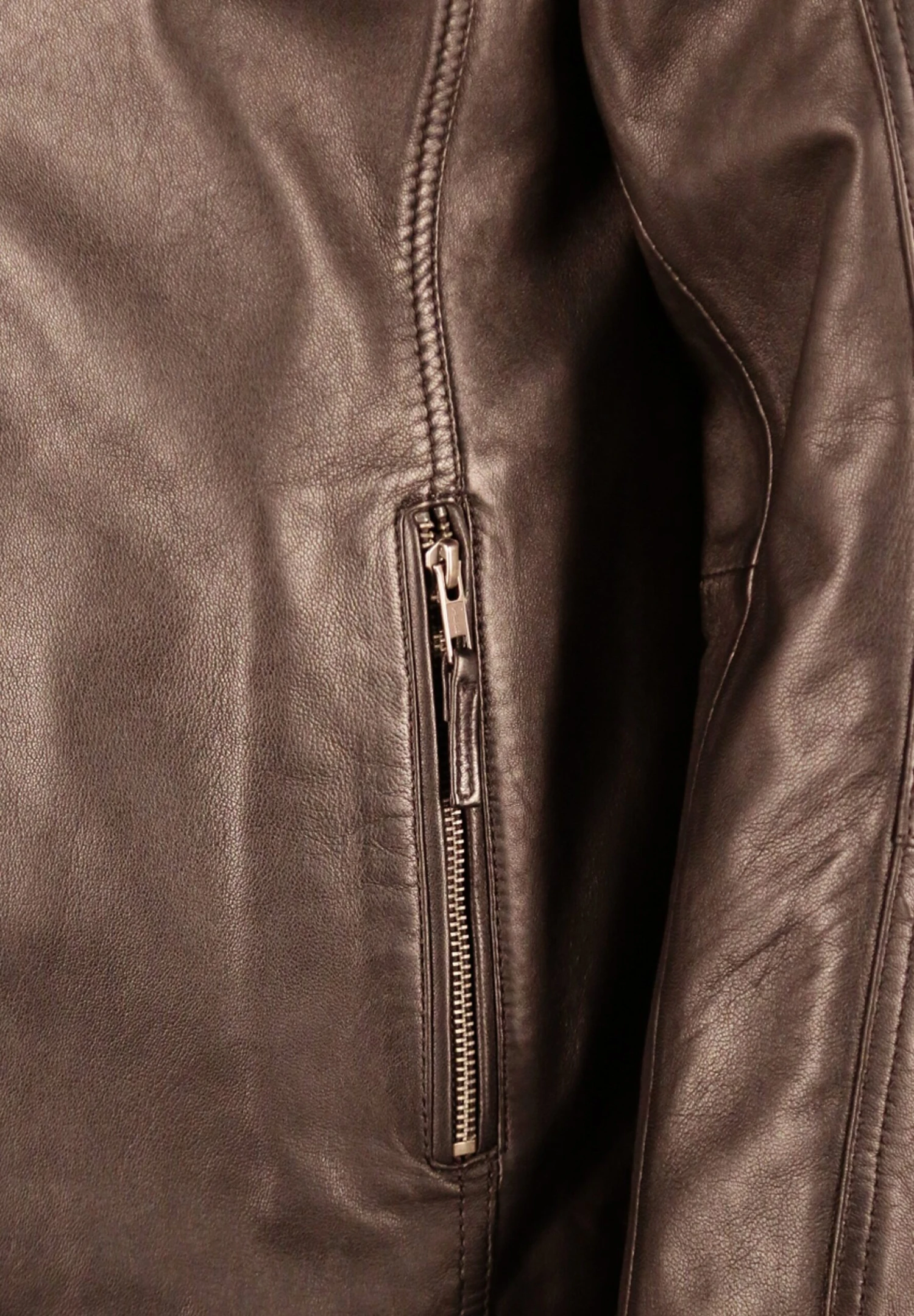 Mit Stehkragen Ik3 - Leren Jas - Brown 6 Mit Stehkragen Ik3 - Leren Jas - Brown - Afbeelding 4
