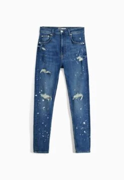 BERSHKA SuperRipped Paint Splatter - Slim Fit Jeans - Dark Blue -Jack and Jones Verkoopwinkel cca9db03ae7e4e0ba2e362a2b1080978