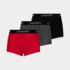 Lacoste 3 Pack - Onderbroeken - Black/Grey/Red