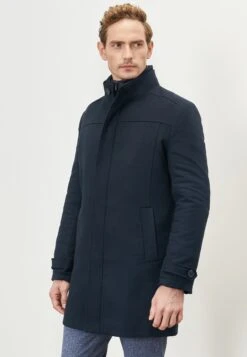 Standard Fit Figured- Halflange Jas - Navy Blue -Jack and Jones Verkoopwinkel cdfaa1e749964a43a407909246a3381b