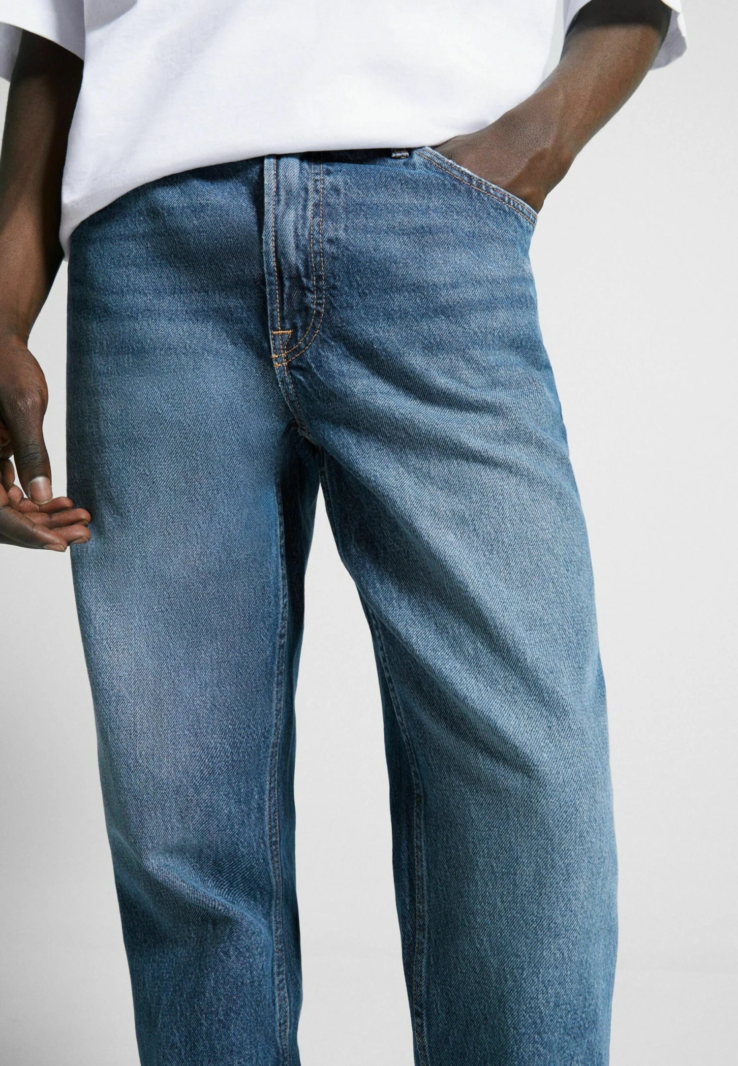 BERSHKA Vintage - Straight Leg Jeans - Dark Blue 6 BERSHKA Vintage - Straight Leg Jeans - Dark Blue - Afbeelding 4